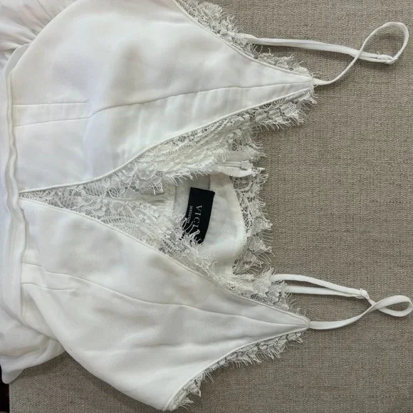 White Lace Slit Maxi Dress - Picture 8 of 8